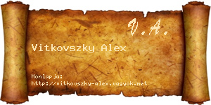 Vitkovszky Alex névjegykártya