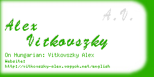 alex vitkovszky business card